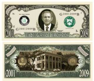 George W Bush Million Dollar Bill (5/$3.00)  