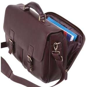  Bugatti Belize Dark Brown Nappa Leather Briefcase Laptop 