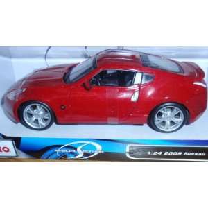  Maisto 2009 Nissan 370Z Red Coupe 1:24 Scale Diecast Metal 