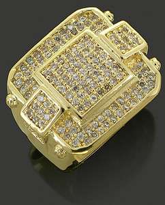   Plated MicroPave Bling Cubic Zirconia Iced Out CZ Flashy Hip Hop Ring