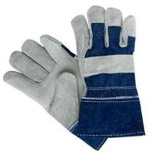  Pip Gloves   Economy Leather Work Gloves With Denim Back 