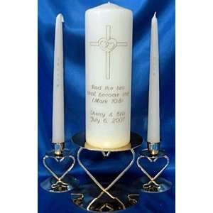  Unity Candle   Cross with Hearts