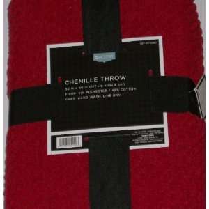  Rich Red Chenille Throw Blanket Super Soft & Warm 