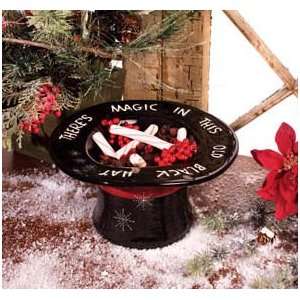   Up Snowman Table Runner Stoneware Magic Hat Bowl
