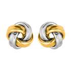JewelryWeb Sterling Silver 14k Gold 14 Love Knot Earrings