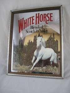 White Horse Blended Scotch Whisky Beer Mirror Sign Wall Hanging 