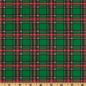  44 Wide Paper Dolls Christmas Tartans Green/Red Fabric 