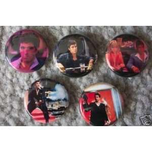  Set of 5 BRAND NEW Scarface One Inch Buttons / Pins 