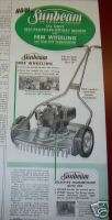 1955 Antique Sunbeam Rotary Lawn Mower Ad  