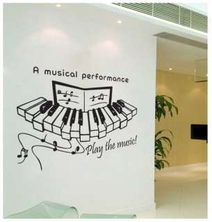 Big Music Piano Adhesive WALL STICKER Removable Decal  
