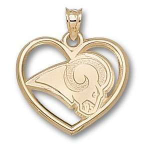  St. Louis Rams 10K Gold Logo Heart Pendant: Sports 