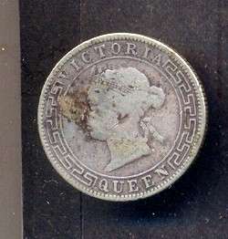 CEYLON SILVER COIN,VICTORIA 50 CENT,1895 XF  