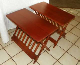   Heywood Wakefield Cherry Magazine Rack End Tables Side Tables  