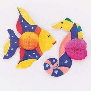  Honeycomb Fish and Seahorse Craft Kit (Makes 12) Toys 