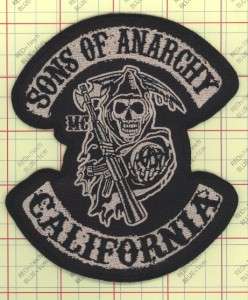 Sons Of Anarchy Biker Patch Iron On Crest SAMCRO SOA Reaper Outlaw MC 