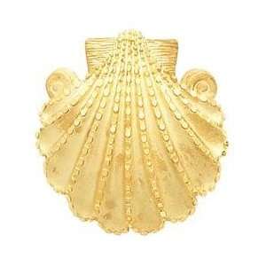  14K Yellow Gold Sea Shell Pendant Slide Jewelry