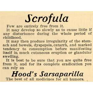   Scrofula Cure Stomach Bowel   Original Print Ad