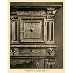 1920 Ad French Carved Walnut Buffet M Chabrieres Hand   Original Print 