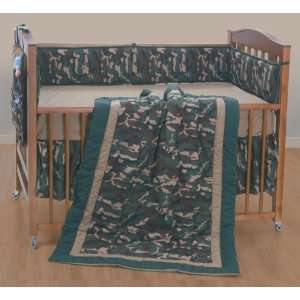 Military Army Camouflage Pattern 4 Pc. Baby Crib Set  