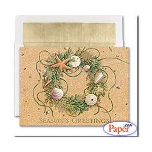  Masterpiece Holiday Cards  Beach Wreath   (1 box): Office 