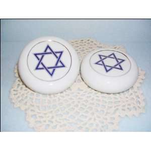  Porcelain Star of David Pattern Paper Weight