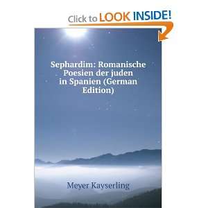  Sephardim Romanische Poesien der juden in Spanien (German 