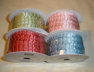   PLEATED SATIN RIBBON 3/8 Wide 4 Different Colors NEW PRODUCT  