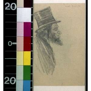  Jewish man with top hat,in profile