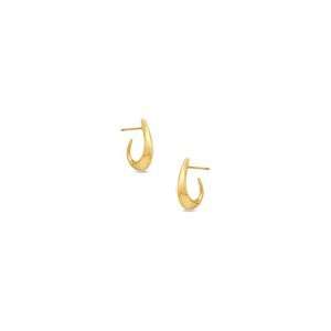  ZALES Smooth J Hoop Earrings in 14K Gold cz earrings 