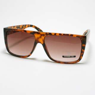 MOB Fashion 80s Retro Sunglasses Flat Top TORTOISE Brown  