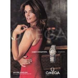  Print Ad 2004 Omega Watches Cindy Crawford Omega Books