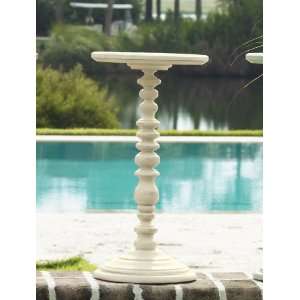   Bay Round Accent Table in Linen Beige Finish Furniture & Decor