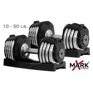  XMark Pair of 50 lb. Weight Lifting Adjustable Dumbbells 