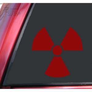Radiation Symbol Vinyl Decal Sticker   Dark Red