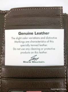 Stone Mountain Brown Leather Clutch Checkbook Wallet NWT Gift Box 