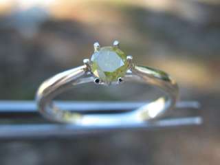35ct STERLING SILVER GENUINE YELLOW DIAMOND RING! WOW!  