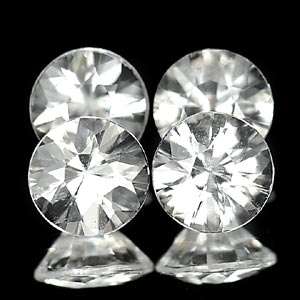 75 Ct. 4 Pcs. Round Diamond Cut Natural White Zircon Gemstone  