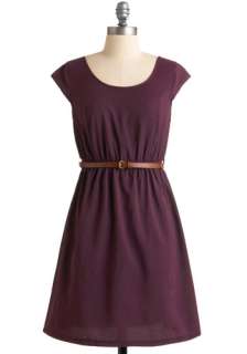 Keep in Touch Dress   Purple, Solid, Cutout, A line, Cap Sleeves, Mid 
