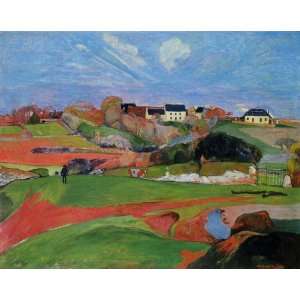  Oil Painting Fields at le Pouldu Paul Gauguin Hand 