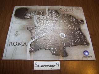 Assassins Creed Brotherhood Rome Map Poster Roma RARE Collectors 