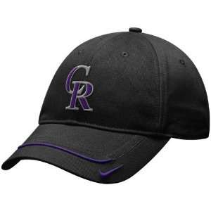   Colorado Rockies Black Turnstyle Adjustable Hat