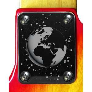  Earth Chrome Engraved Neck Plate: Musical Instruments