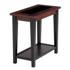 Anthony California Side Table with Black Glass Inlays in Espresso and 