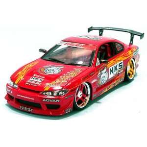  Nissan S15 Silvia HKS Red 1/24 Scale Diecast Model: Toys 