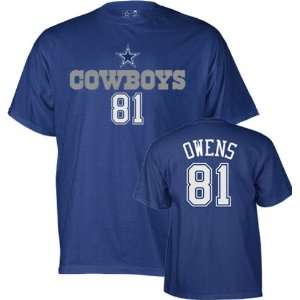   Terrell Owens Reebok Name and Number Dallas Cowboys T Shirt Sports