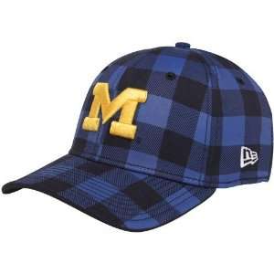  New Era Michigan Wolverines Navy Blue Black Plaid B Lo 