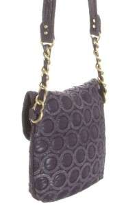   couture crossbody bag w glittered suede darkness falls plum nwt $ 158