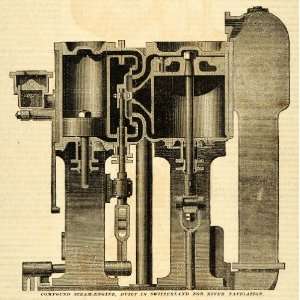  1873 Print Compound Steam Engine River Navigation Escher 