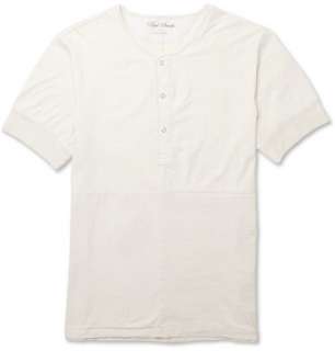   shirts  Crew necks  Patchwork Cotton Melange Henley T Shirt