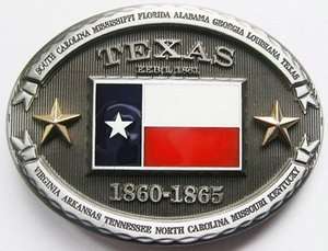 Texas Confederate Rebel State Flag Belt Buckle   New  